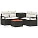Set di divani 6 pz Nero e Bianco Crema - Foto miniatura 1