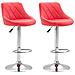 2X Sgabelli Design Lazio in Similpelle - Sedie Cucina Girevoli e Regolabili (83-104 cm) con Poggiapiedi I Sgabelli Bar Imbottiti (2 Pezzi) Rosso - Foto miniatura 1
