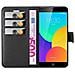 Custodia Compatibile Con Meizu Mx4 In Nero Carbone - Coperchio Protettiva Con Chiusura Magnetica, Funzione Stand E Tasca Per Le Carte - Foto miniatura 8