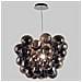 Lampadario Moderno A Sospensione Cromato A 8 Luci Con Paralume Fumè, G9 - Foto miniatura 2
