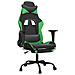 Sedia Da Gaming Con Poggiapiedi Nero E Verde In Similpelle - Foto miniatura 1