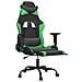 Sedia Da Gaming Con Poggiapiedi Nero E Verde In Similpelle - Foto miniatura 6