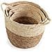 Set Di 3 Cestini Brais In Fibra Naturale Con Manici, Bianco /naturale - Foto miniatura 2