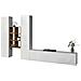Parete Attrezzata Emiliano, Set Salotto Porta Tv A 3 Ante, Mobile Soggiorno Multiuso, 100% Made In Italy, Cm 320x30h180, Bianco Lucido E Acero - Foto miniatura 2