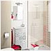 Mobile Sottolavabo Akamaru, Mobiletto Per Bagno Sospeso, Armadio A 1 Anta Con Specchio E Lavabo, 40x22h58 Cm, Bianco Lucido E Cemento - Foto miniatura 7