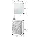 Mobile Sottolavabo Akamaru, Mobiletto Per Bagno Sospeso, Armadio A 1 Anta Con Specchio E Lavabo, 40x22h58 Cm, Bianco Lucido E Cemento - Foto miniatura 9
