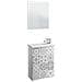 Mobile Sottolavabo Akamaru, Mobiletto Per Bagno Sospeso, Armadio A 1 Anta Con Specchio E Lavabo, 40x22h58 Cm, Bianco Lucido E Cemento - Foto miniatura 2