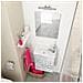 Mobile Sottolavabo Akamaru, Mobiletto Per Bagno Sospeso, Armadio A 1 Anta Con Specchio E Lavabo, 40x22h58 Cm, Bianco Lucido E Cemento - Foto miniatura 3