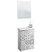 Mobile Sottolavabo Akamaru, Mobiletto Per Bagno Sospeso, Armadio A 1 Anta Con Specchio E Lavabo, 40x22h58 Cm, Bianco Lucido E Cemento - Foto miniatura 4