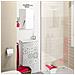 Mobile Sottolavabo Akamaru, Mobiletto Per Bagno Sospeso, Armadio A 1 Anta Con Specchio E Lavabo, 40x22h58 Cm, Bianco Lucido E Cemento - Foto miniatura 5