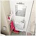 Mobile Sottolavabo Akamaru, Mobiletto Per Bagno Sospeso, Armadio A 1 Anta Con Specchio E Lavabo, 40x22h58 Cm, Bianco Lucido E Cemento - Foto miniatura 6
