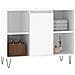 Armadietto Bagno Bianco Lucido 80x33x60cm In Legno Multistrato - Foto miniatura 2