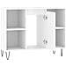 Armadietto Bagno Bianco Lucido 80x33x60cm In Legno Multistrato - Foto miniatura 3