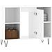 Armadietto Bagno Bianco Lucido 80x33x60cm In Legno Multistrato - Foto miniatura 8