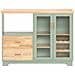 Credenza Buffet Con 2 Ante In Vetro Mobile Da Cucina Mobile Microonde 120x40x90cm Verde Fsb81-gr Sobuy - Foto miniatura 1