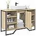 Mobile Lavabo Bagno Rovere Sonoma 91x35x60 Cm In Truciolato - Foto miniatura 1