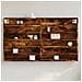 Armadietto Vetrina Rovere Fumo 100x8,5x58 Cm Legno Multistrato - Foto miniatura 1