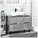 Armadietto Da Bagno Grigio Cemento 80x33x60cm Legno Multistrato - Foto miniatura 3