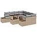 Set di Divani da Giardino 9 Pezzi con Cuscini Beige Polyrattan - Foto miniatura 1