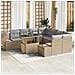 Set di Divani da Giardino 9 Pezzi con Cuscini Beige Polyrattan - Foto miniatura 2