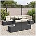 Set di divani da giardino da 9 pezzi con cuscini in polirattan nero - Foto miniatura 3