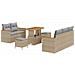Set divani da giardino  8 pezzi con cuscini beige polirattan acacia, Set pranzo giardino  3 pezzi con cuscini beige polirattan acacia - Foto miniatura 1