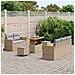 Set divani da giardino  8 pezzi con cuscini beige polirattan acacia, Set pranzo giardino  3 pezzi con cuscini beige polirattan acacia - Foto miniatura 3