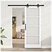 "Set di Porte Scorrevoli  con Set Hardware ""ORKDAL"" Bianco in Legno Massello e Vetro, Porta Interna  con Vetro ""ORKDAL"" Bianco 83x211x4 cm" - Foto miniatura 3