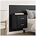 Testata con Comodino 3 pcs Rovere Nero Legno multistrato - Foto miniatura 4