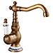 Rubinetto per lavabo da bagno, Blackswan, tipo M334, modello corto bronzo antico con ceramica, misura 23 cm - Foto miniatura 1