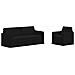 Divano 2 pcs Nero 198 x 78 x 80 cm Tessuto - Foto miniatura 1