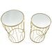 Set Di Tavolini Vkh545-oro-metallo-38x38x55 Cm - Foto miniatura 2