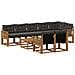 Set di divani da esterno con cuscino 9 pcs Naturale e Nero - Foto miniatura 1