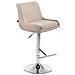 Sgabello Bancone Imbottito Club in Tessuto - Sedia Alta Cucina con Schienale e Poggiapiedi, Altezza Regolabile 67-87 cm Crema - Foto miniatura 1