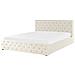 Letto Matrimoniale Contenitore Velluto Beige 180x200 Cm Amiens - Foto miniatura 8