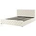 Letto Matrimoniale Contenitore Velluto Beige 180x200 Cm Amiens - Foto miniatura 3