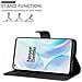 Custodia Compatibile Con Oneplus 8 Pro In Nero Carbone - Coperchio Protettiva Con Chiusura Magnetica, Funzione Stand E Tasca Per Le Carte - Foto miniatura 3