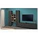 Parete Attrezzata Emiliano, Set Salotto Porta Tv A 3 Ante, Mobile Soggiorno Multiuso, 100% Made In Italy, Cm 320x30h180, Antracite E Acero - Foto miniatura 1