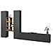 Parete Attrezzata Emiliano, Set Salotto Porta Tv A 3 Ante, Mobile Soggiorno Multiuso, 100% Made In Italy, Cm 320x30h180, Antracite E Acero - Foto miniatura 2