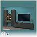 Parete Attrezzata Emiliano, Set Salotto Porta Tv A 3 Ante, Mobile Soggiorno Multiuso, 100% Made In Italy, Cm 320x30h180, Antracite E Acero - Foto miniatura 4