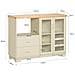 Credenza Buffet Con 2 Ante In Vetro Mobile Da Cucina Mobile Microonde 120x40x90cm Beige Fsb81-mi Sobuy - Foto miniatura 2