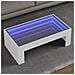 Tavolino Da Salotto Con Led Infinity Bianco 90x50x30 Cm - Foto miniatura 1
