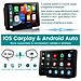 7 Pollici Portatile Wireless Carplay Android Auto Airplay Autolink, Chiamate Bluetooth Musica Gps Online Mappa Navigation Car Radio Audio - Foto miniatura 7
