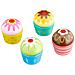 Set 4 Dolcetti Cup Cake in Legno Giocattolo Bambini Crea Cucina il tuo Cupcake - Foto miniatura 1