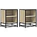 Comodini 2pz Rovere Sonoma 40x31x50cm Legno Multistrato Metallo - Foto miniatura 2