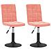 Lusso Casadino -  Sedie Da Pranzo Girevoli 2 Pz Rosa In Velluto - Foto miniatura 1