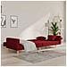 Divano Letto A 2 Posti Con 2 Cuscini Rosso Vino In Tessuto - Foto miniatura 2