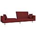 Divano Letto A 2 Posti Con 2 Cuscini Rosso Vino In Tessuto - Foto miniatura 3