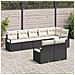 Set divano da giardino  8 pezzi con cuscini neri in polyrattan, Divano da giardino  2 posti con storage e cuscini neri in polyrattan - Foto miniatura 3