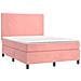 Letto a Molle con Materasso e LED Rosa 140x190 cm in Velluto - Foto miniatura 3